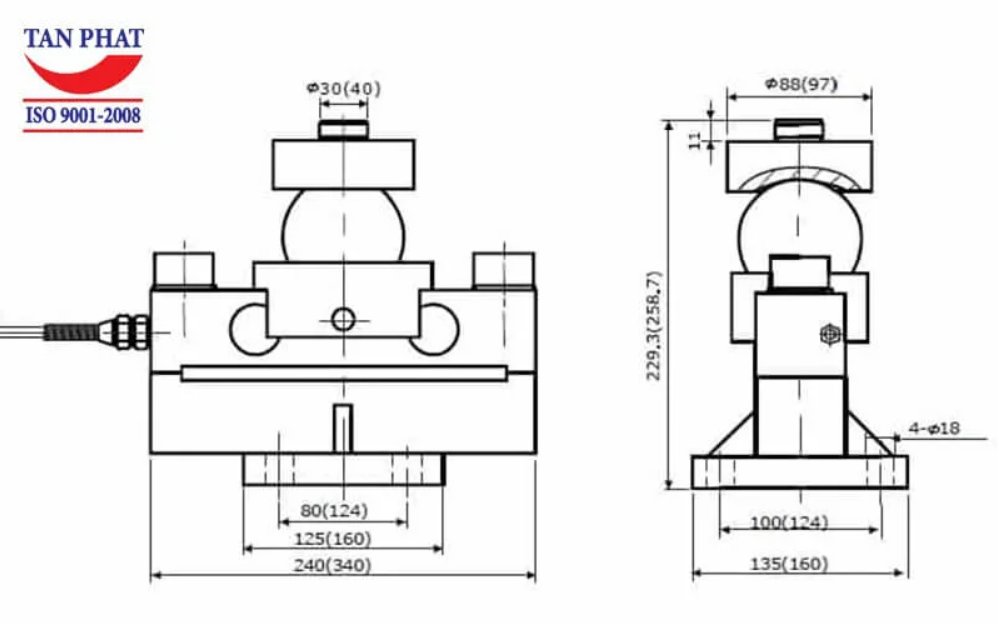 Loadcell QSA Keli - Bản vẽ kỹ thuật chi tiết loadcell QSA Loadcell QSA Keli - Bản vẽ kỹ thuật chi tiết loadcell QSA